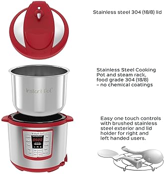 Instant Pot Lux 6 Qt 6-in-1 Muti-Use Programmable Pressure Cooker, Slow Cooker, Rice Cooker, Sauté, Steamer, and Warmer