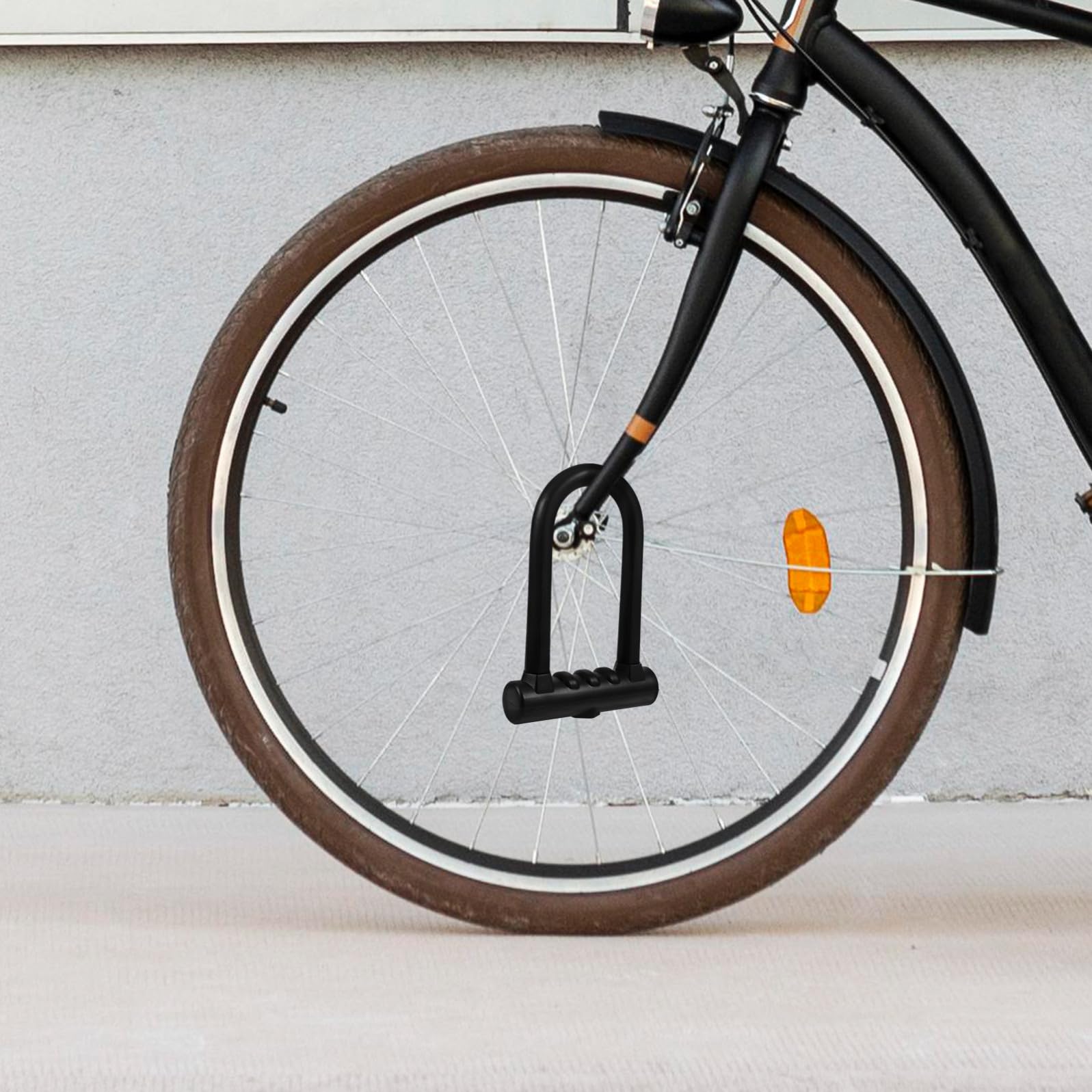 Tofficu Lucchetto per Biciclette a Forma di U in Silicone e Ferro, Antifurto Resistente e Antitaglio, per Bici e Scooter, Protezione Sicura e Robusta
