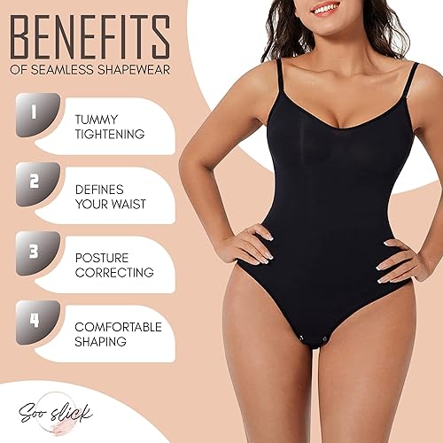 Miniatura 2 de Body moldeador sin costuras para mujer, moldeador de cuerpo completo, trajes sin mangas con cuello redondo