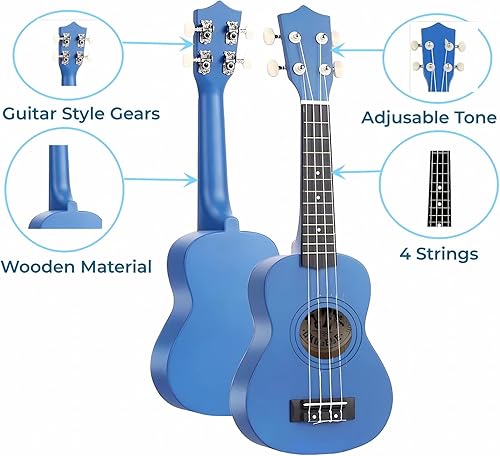Miniatura 7 de Guitarra para niños, juguete de madera de 21 pulgadas, guitarra para bebé, guitarra para niños, juguete musical para niños, instrumentos musicales