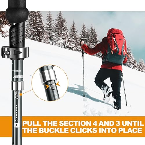 Miniatura 3 de COVACURE Hiking Poles - Aluminum Alloy 7075 Trekking Poles Collapsible with Telescopic,Lightweight & Foldable Collapsible Hiking Gear for Climbing,