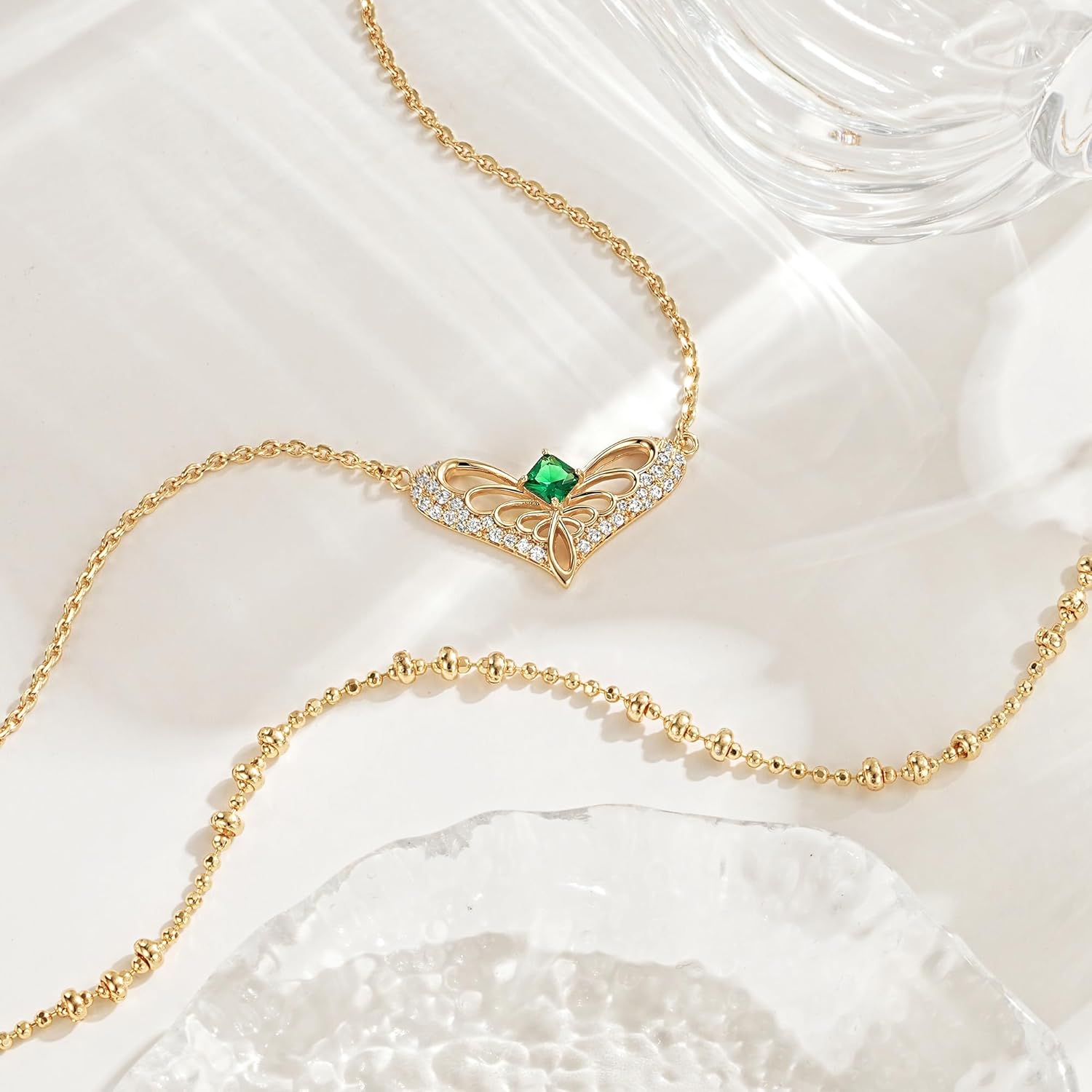 MEVECCO Layered Heart Necklace for Women 18K Gold Plated Dainty Gold Charm Choker Layering Necklace Stack Minimalist Handmade Jewelry Set Gift - Image 6