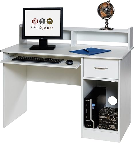 Miniatura 23 de OneSpace - Escritorio para computadora, Madera, Negro Negro -,Roble gris,Blanco,https://www.amazon.com/dp/undefined