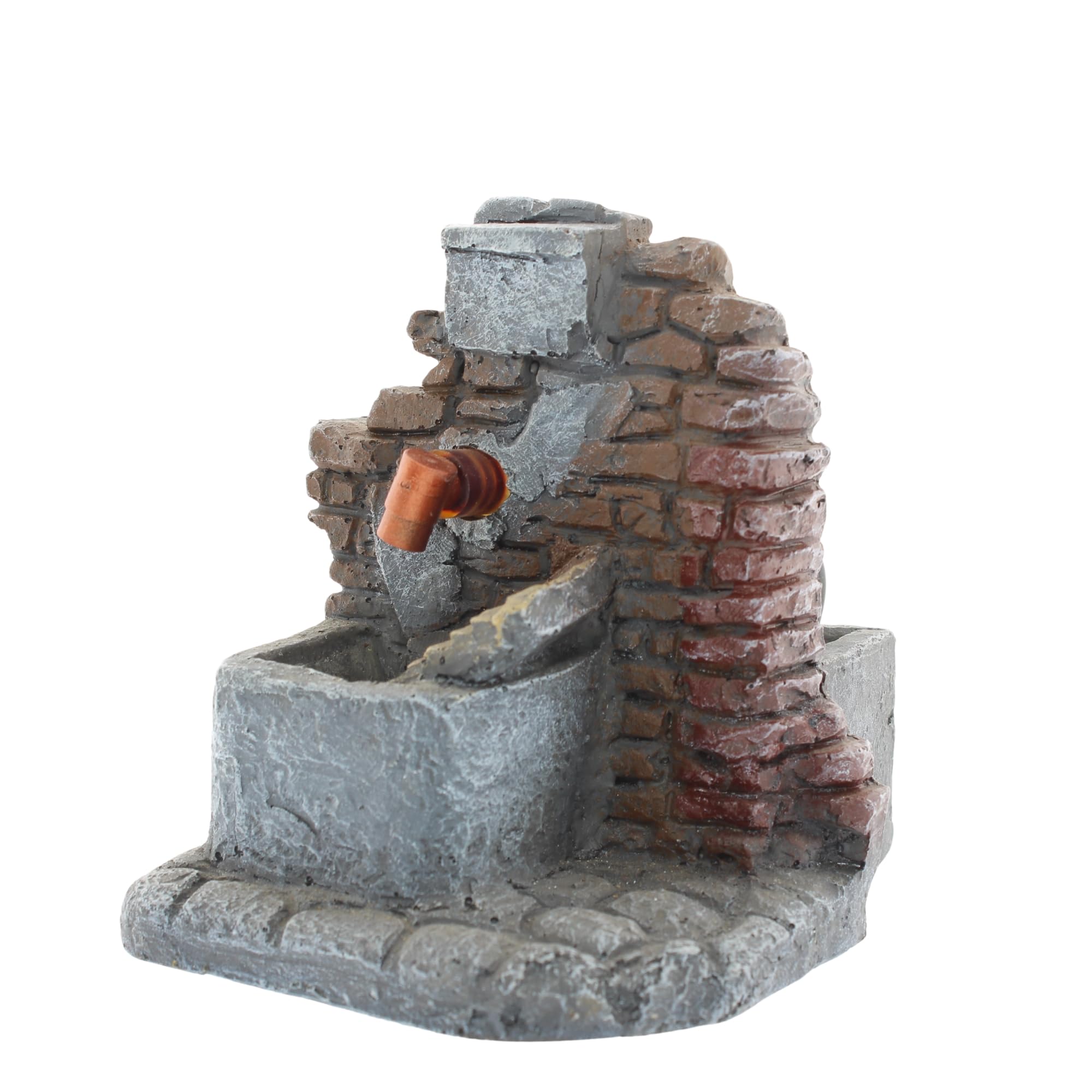 Moranduzzo Fuente con bomba para pesebre de resina, 10 x 12 x 11 cm, accesorio artesanal con chorro de agua, fabricado en Italia, producto oficial, fabricado en Italia