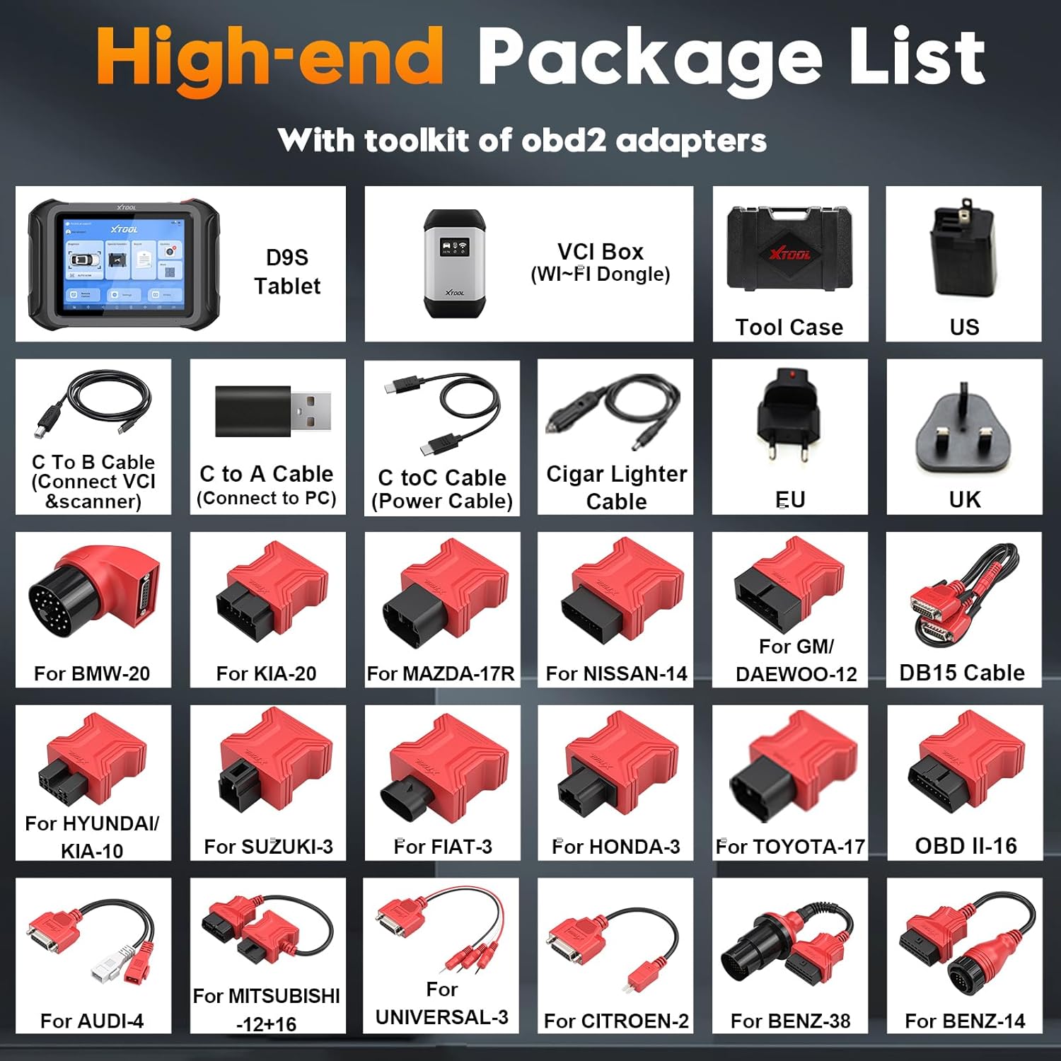 XTOOL D9S Topology Mapping OBD2 Scanner, Wireless ECU Coding & Bidirectional Automotive Diagnostic Scan Tool, PMI for Ford, AI-Assisted, 45+ Resets, 8 PIDs Live Data, FCA, Full System, 3-Year Updates