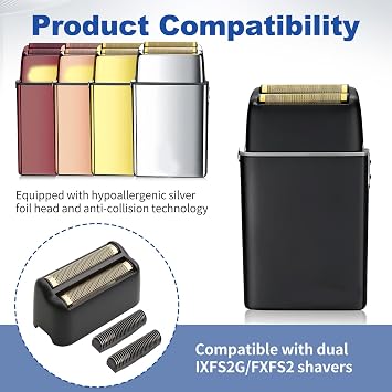 Replacement Foil & Cutter Head for BaByliss PRO FXFS2 Shaver Black