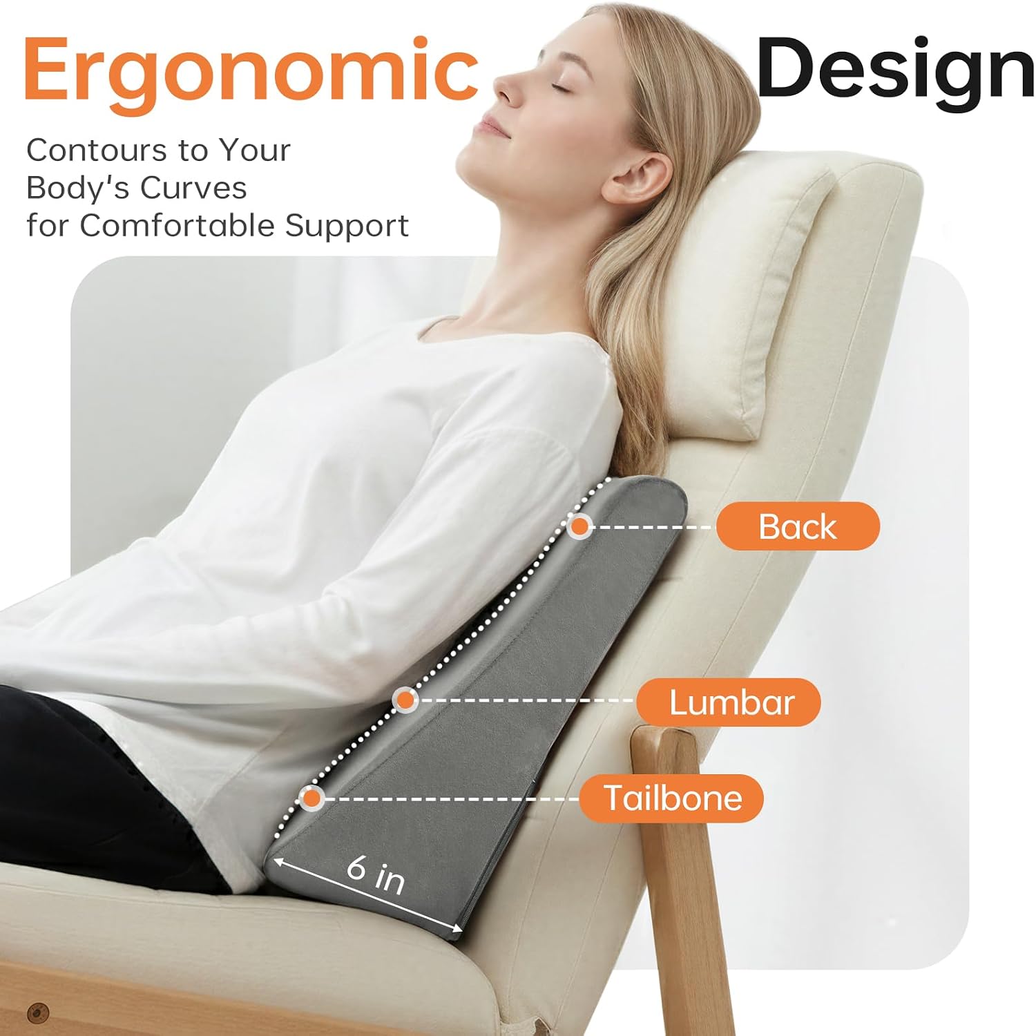 Vekkia Lumbar Support Pillow for Recliner,Ergonomic Back Support for Couch
