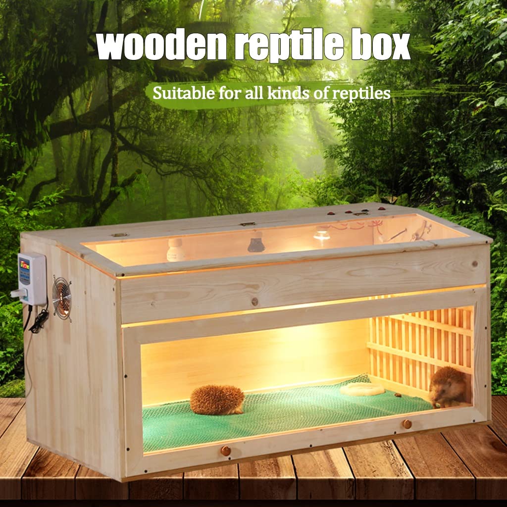 Villa para Reptiles, Tienda de Mascotas, Reloj, Caja de Madera de Vidrio panorámico, Vivarium, Tortuga, Lagarto, Gecko, Serpiente, Terrario