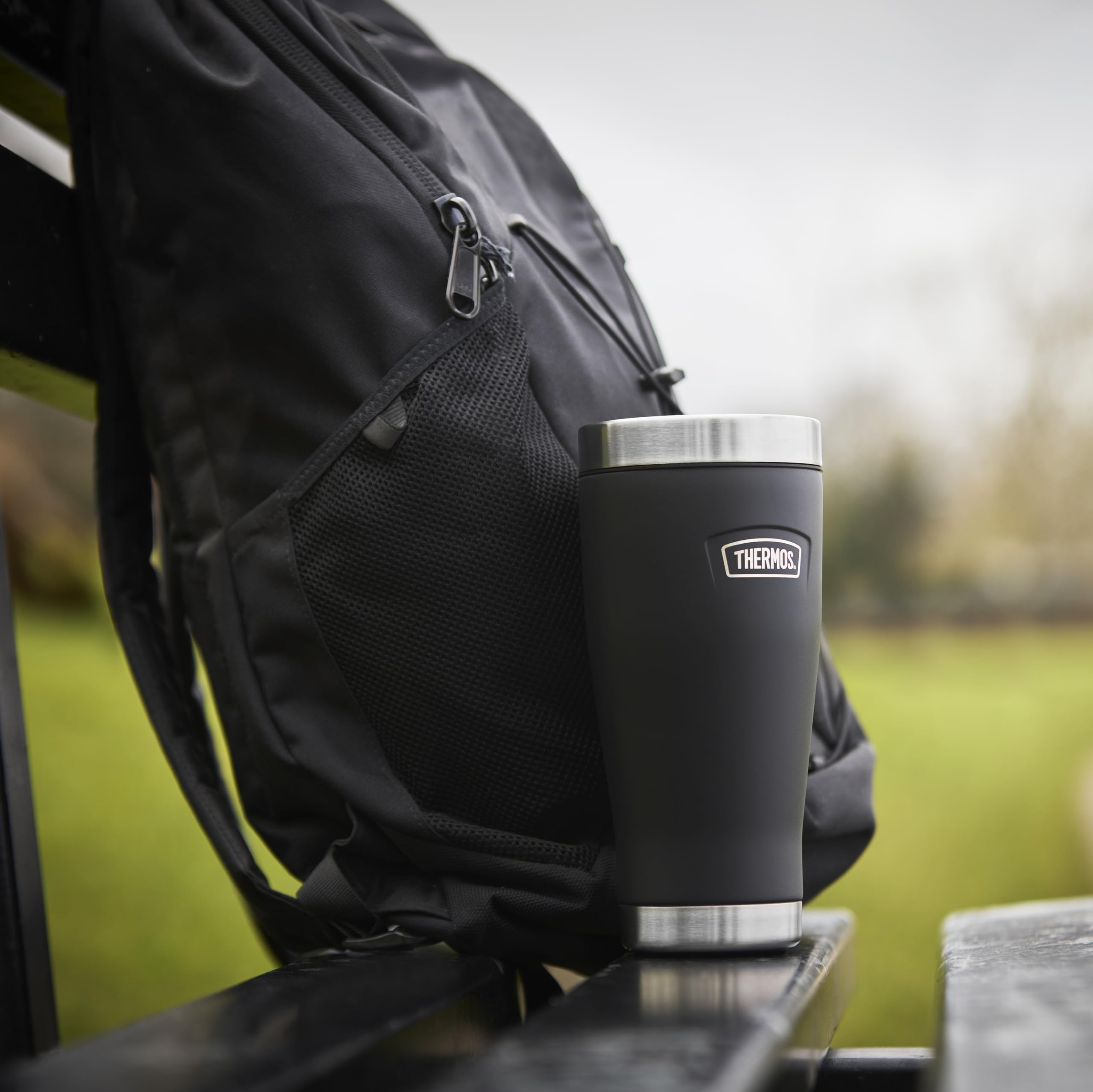 Thermos Icon Rock Cap – Gobelet de voyage isotherme réutilisable en acier inoxydable pour boissons chaudes ou froides, bouteille d'eau scellée sous vide avec couvercle anti-fuite, 470 ml, pour