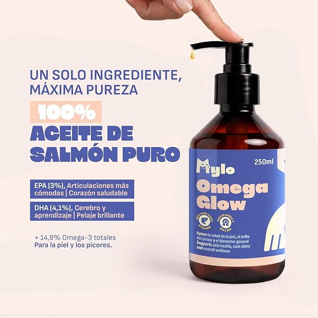 Foto 3 de 7 de Aceite de Salmon Perros Mylo. Omega 3 para Perros 100% Puro con EPA y DHA. Apoyo Articulaciones, Piel