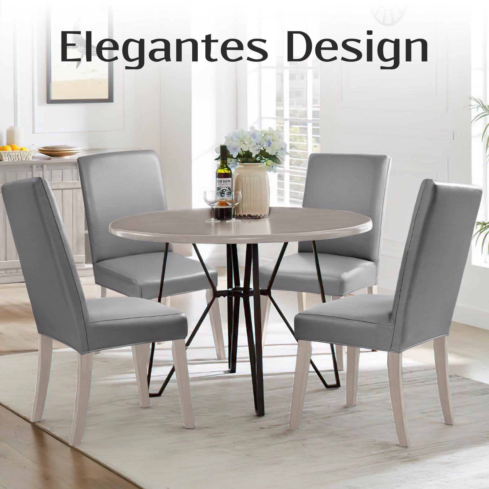 Alishomtll Lot de 6 housses de chaise extensibles en PU similicuir housses de chaise pour fauteuil inclinable imperméables housses de chaise élastiques universelles pour salle à manger housses de