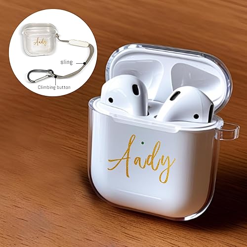 Miniatura 6 de Funda transparente personalizada para Apple AirPods 421  Funda transparente de doble cara con nombre personalizado para AirPods de 421 generación