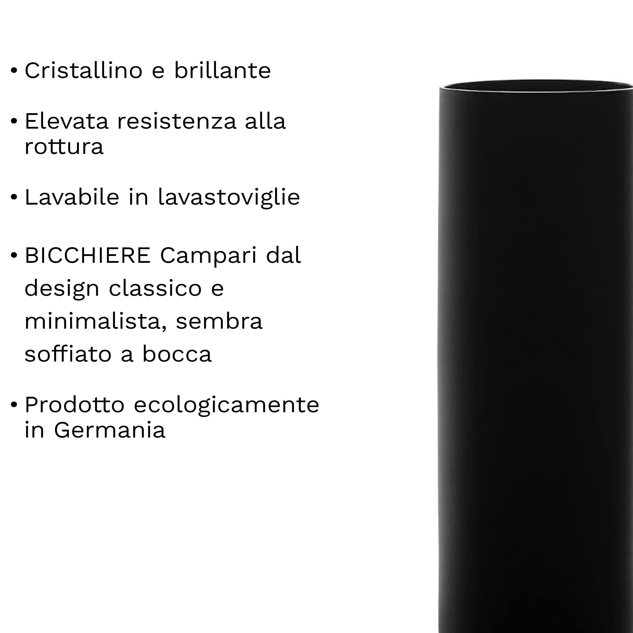 Stölzle Lausitz New York Bar - Set di 6 bicchieri da cocktail da 320 ml, colore nero opaco, per cocktail, lavabili in lavastoviglie, bicchieri da bar in cristallo