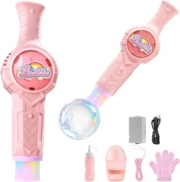 Fog Bubble Machine, Colorful Smoke Bubble Machine for Kids, Elastic Bubble Fog Machine, Magic Smoke Bubble Wand with Gloves, Birthday Boy Girl Gifts