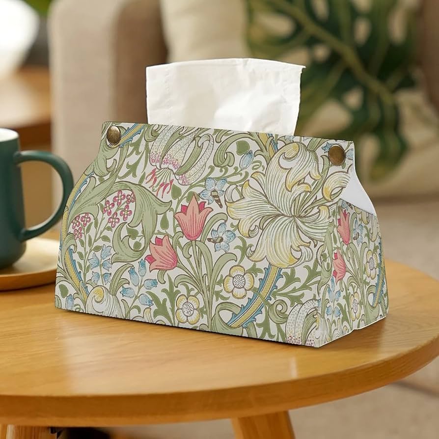 Amazon｜ティッシュケース おしゃれ PUレザー William Morris