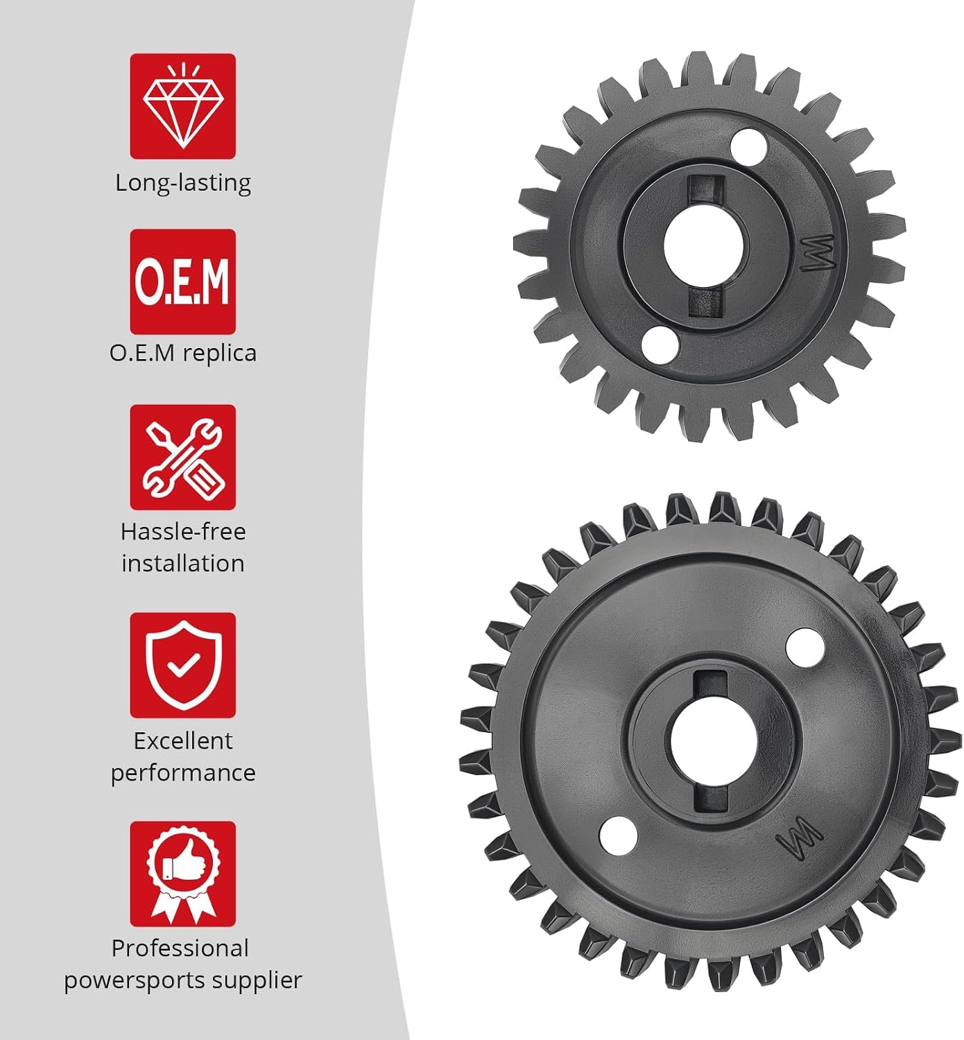 JAVIK 59051-2113 Spur Gear Set for Water & Oil Pump For Kawasaki FD440V FD501D FD501V FD590V FD611V FD620D FD661D Engine Models for UTV Mule 2500/2510/2520/3000/3010/3020/4000/4010 KAF620 1993-2024