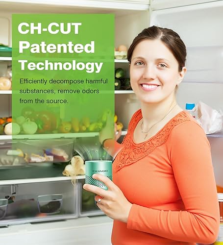 Miniatura 9 de Exluvon Desodorizador para refrigerador, eliminador de olores para nevera, dura 10 años, eliminador de olores para nevera, más eficaz que el