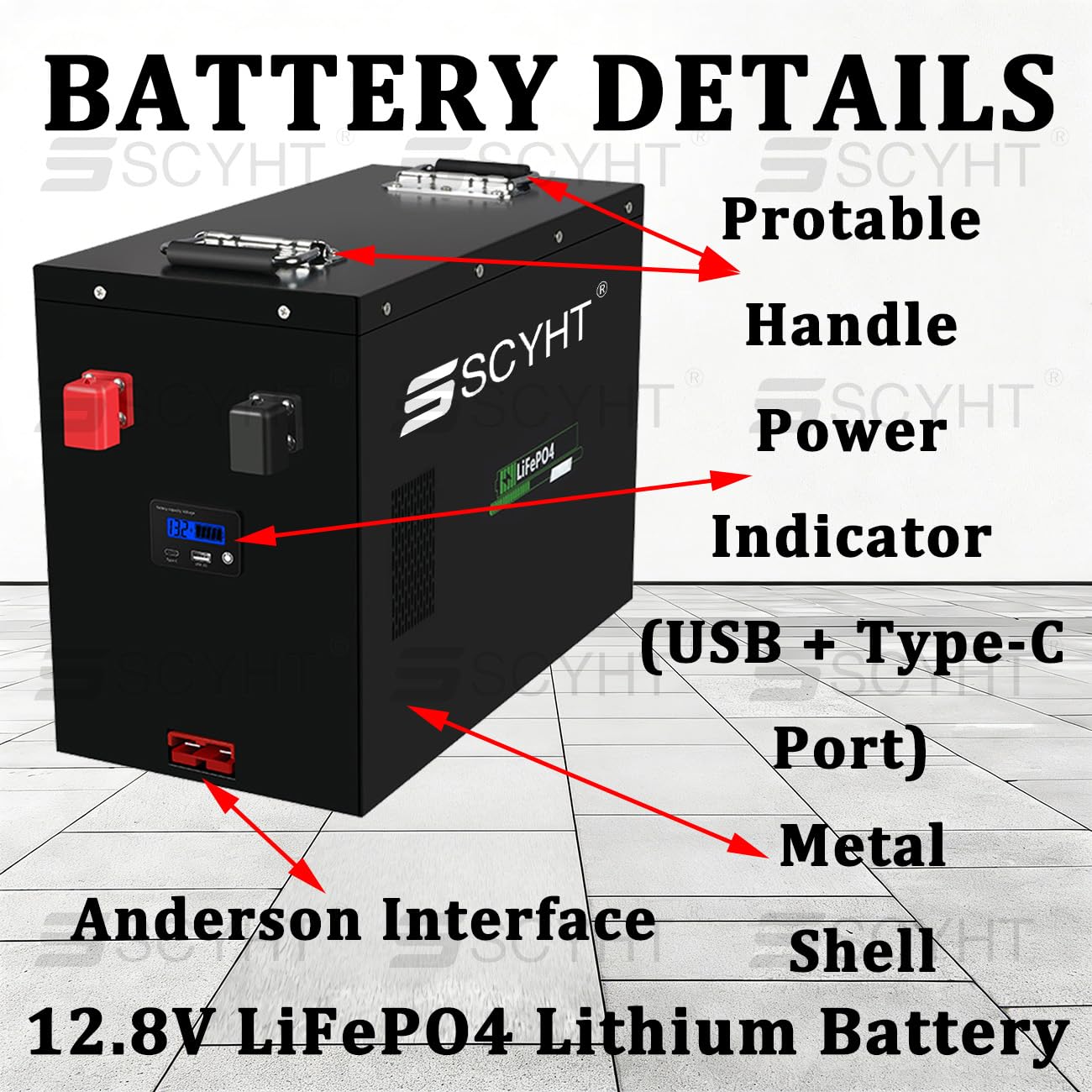 Batterie au Lithium 12,8 V Batterie Solaire Batteries pour voiturettes Golf Batteries LiFePO4 à décharge Profonde avec Carte Protection BMS intégrée,12.8v220ah