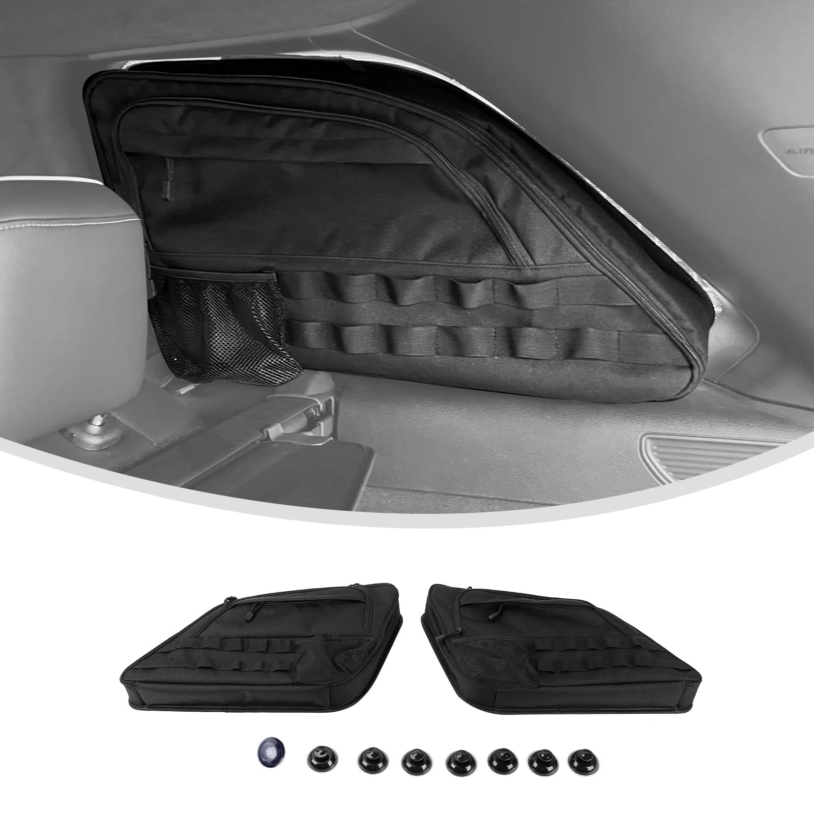 Linskip Rear Side Window Storage Bag Compatible with 4th gen Jeep Grand Cherokee 2011-2020, Storage Bag for Jeep Grand Cherokee Trunk Organizer Accessories(black)