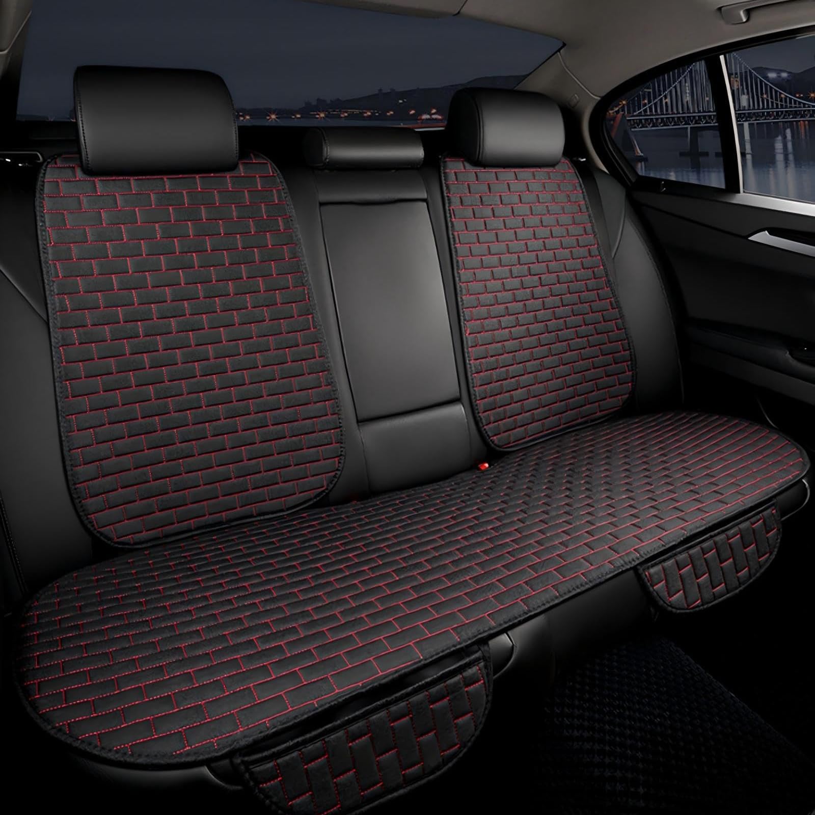 MDMDPYLCH Car Seat Cushion, for Dacia Sandero Stepway 3Gen 2Gen 2012-2025, Breathable Anti-Slip Durable Linen Seat Protector Pad Front Rear Seat Accessories,1setrear-C