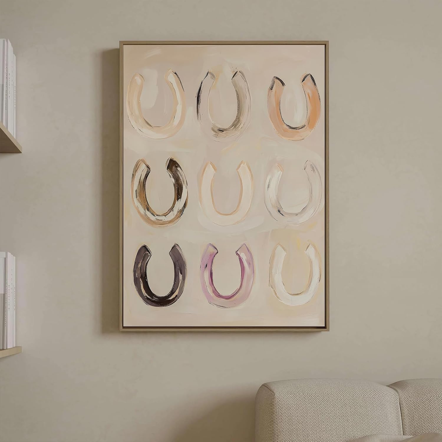 Vintage Western Canvas Wall Art Lucky Horseshoe Wall Art Modern Country Canvas Posters Rustic Horse Prints Southwestern Cowboy Pictures for Bedroom Bathroom Farmhouse Decor 16x24 Inch Unframed