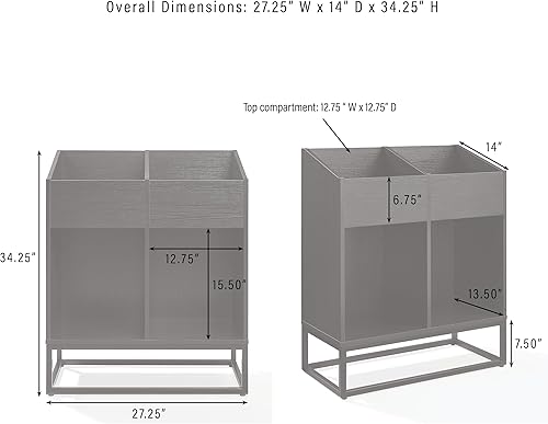 Miniatura 6 de Crosley Furniture Enzo - Moderno soporte de almacenamiento de discos de vinilo, estantes abatibles orientados hacia adelante para discos, color negro