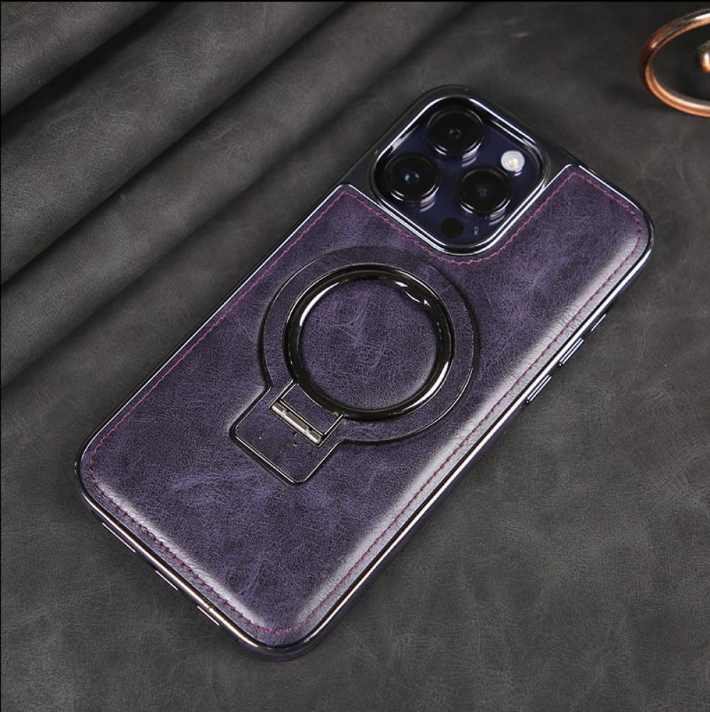 Étui en cuir pour iPhone 15 Pro avec support invisible chic - 8
