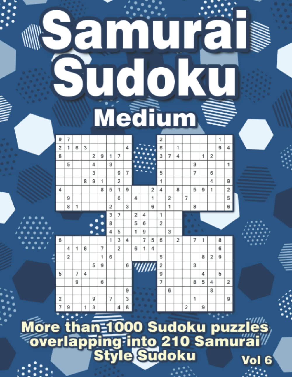 Samurai Sudoku Puzzle Book: Medium Level Sudoku with more than 1000 Puzzles for Advanced