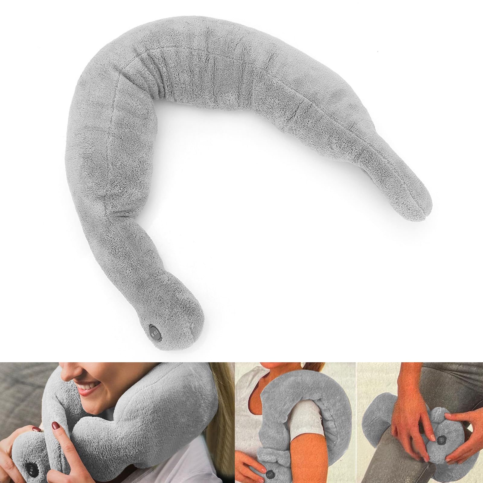 Oreillers de Massage Vibrants, Coussin de Thérapie du Cou Doux pour Soulager la Douleur, Détendre Les Muscles, Soulager Le Stress