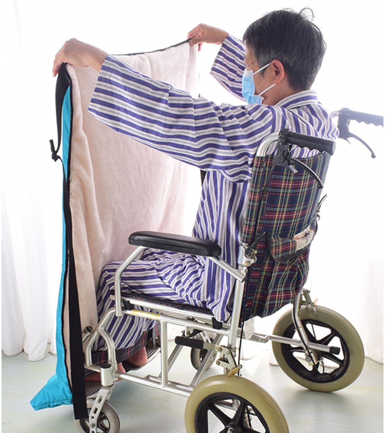 Manta térmica para Silla de Ruedas Gruesa de Invierno, Ropa para Silla de Ruedas, Funda Impermeable para Lluvia para usuarios de sillas de Ruedas manuales y eléctricas, Accesorios