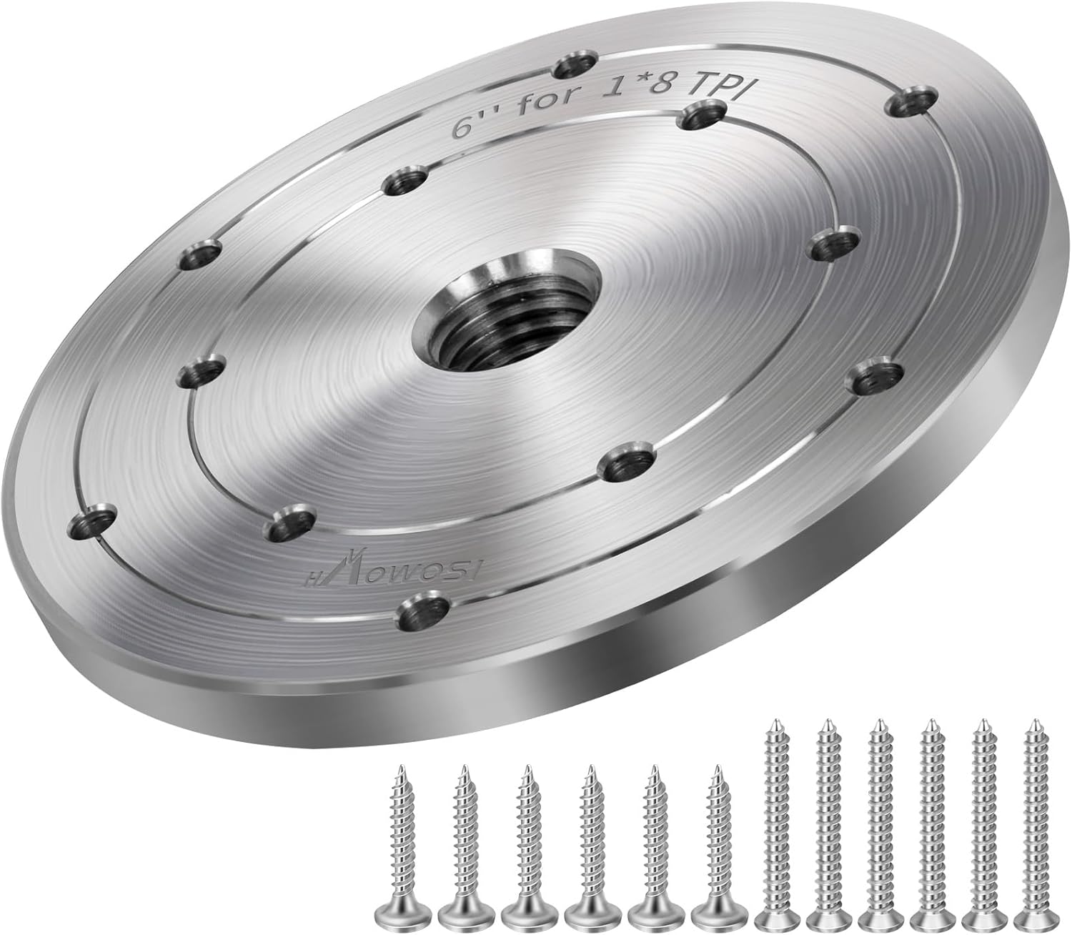 6" Steel Wood Lathe Faceplate,Faceplate for Wood Lathe,Lathe Face Plate Fit for 1" x 8TPI Spindle with Screwchuck