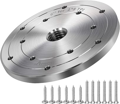 6" Steel Wood Lathe Faceplate,Faceplate for Wood Lathe,Lathe Face Plate Fit for 1" x 8TPI Spindle with Screwchuck