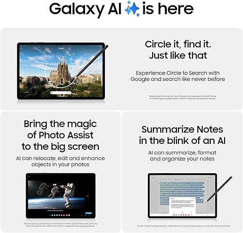 Miniatura 3 de SAMSUNG Galaxy Tab S9+ Plus 12.4" 256GB WiFi 7 Android AI Tablet, procesador Snapdragon 8 Gen 2, pantalla AMOLED, S Pen incluido, batería de larga