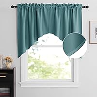 Vista 12 de NICETOWN Cortinas elegantes con caída de cascada para dormitorio, cortinas con jareta para barra estilo granja para sala de estar, cortinas rústicas