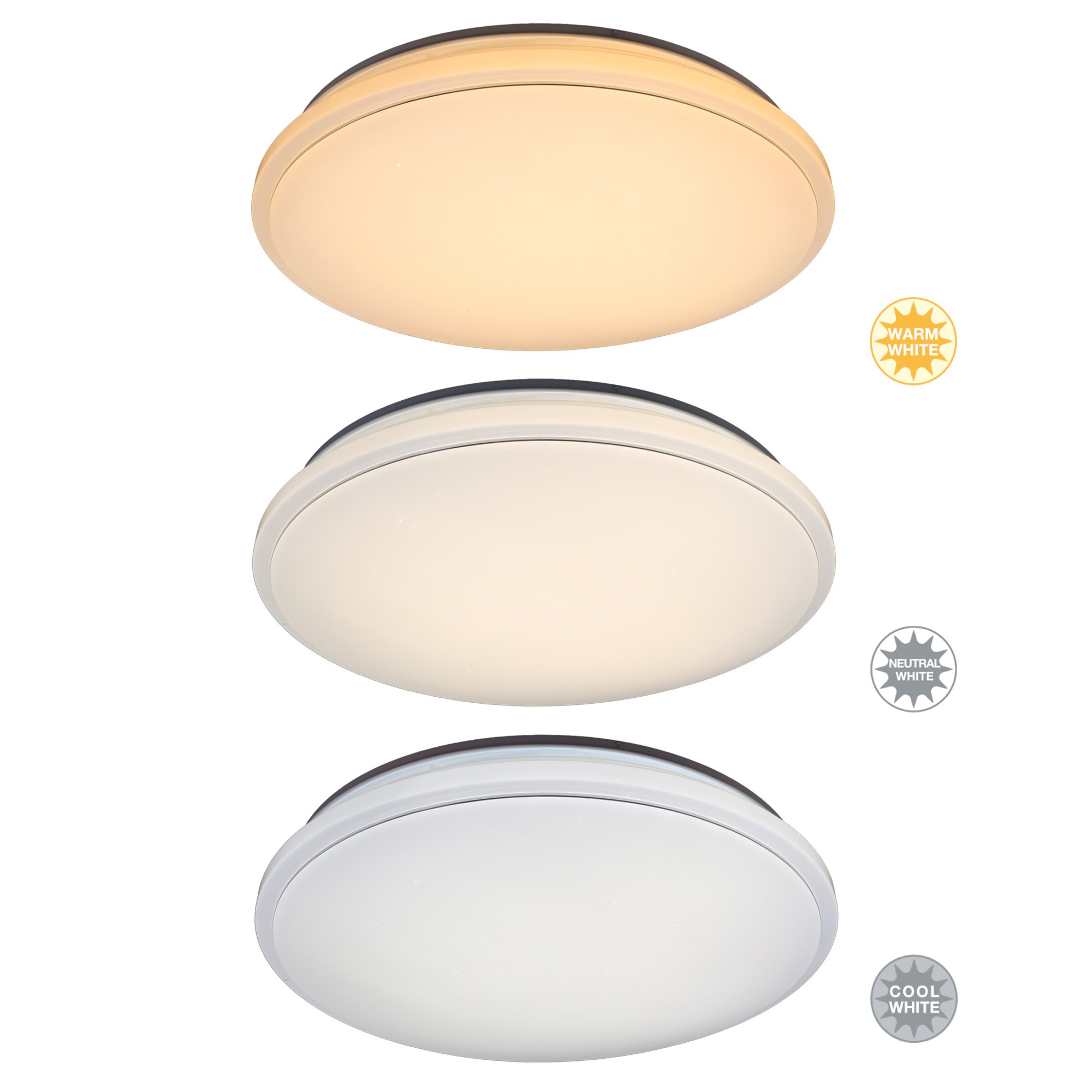 Briloner Leuchten LED Deckenleuchte, Dimmbar, Farbton Einstellbar: Warm Kalt Deckenlampe Inkl. Nachtlicht-Funktion, Timerfunktion, Fernbedienung, Ø 60 cm, 48W, Metall, Weiß