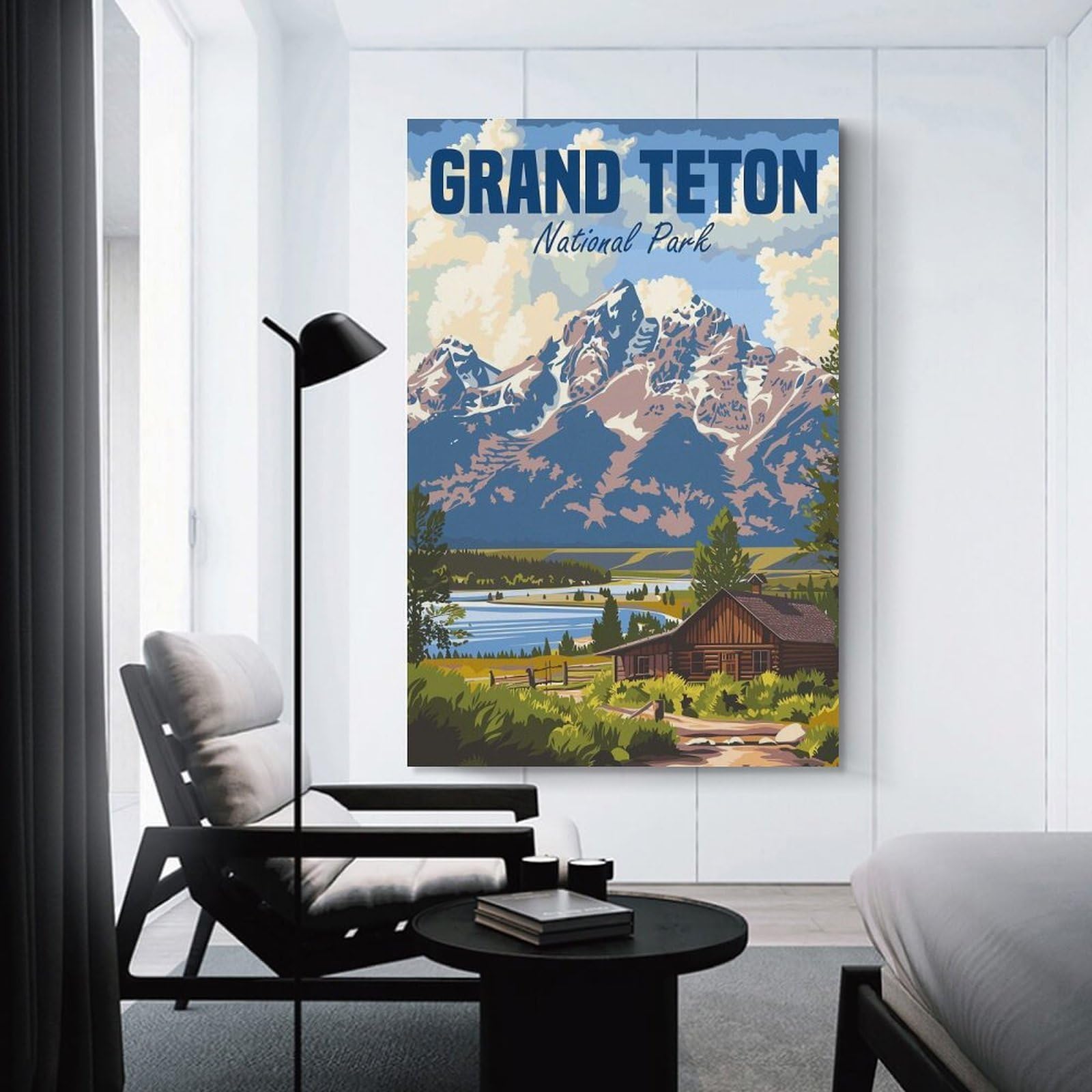 Junmoney Unframe-Style-14 Grand Teton National Park Usa Home Decor Wall Art, 12X18inch(30X45cm), For New Homes, Bedrooms Or Workspaces, Gift Idea For Housewarming And Birthdays