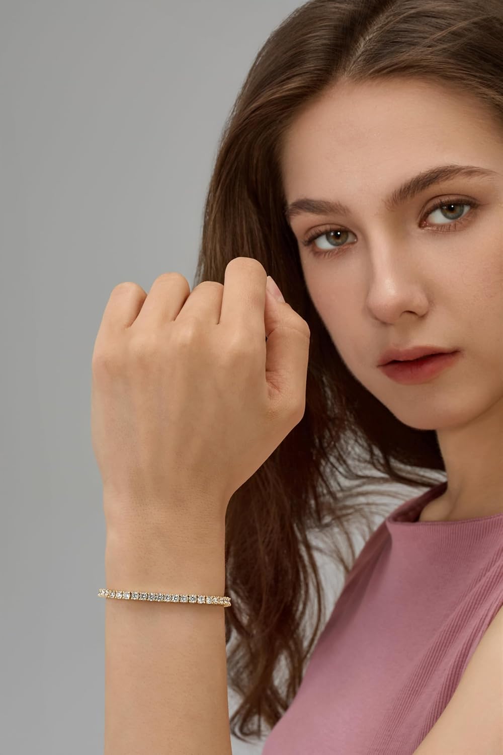 14K Gold Filled Tennis Bracelet for Women-3mm,4mm 5mm CZ Stone Classic Gold Bracelet for Women, Valentines, Mothers, Christmas Jewelry Gift for Women - Image 2