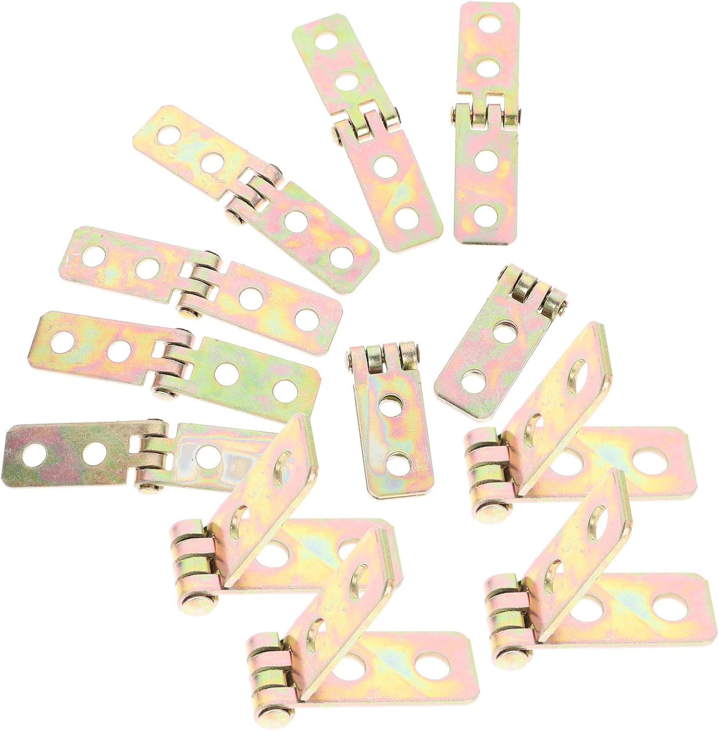 jojofuny 12pcs 60x13mm Folding Cabinet Hinges Heavy-Duty Metal Chest and Drawer Hardware for Door and Box Repair