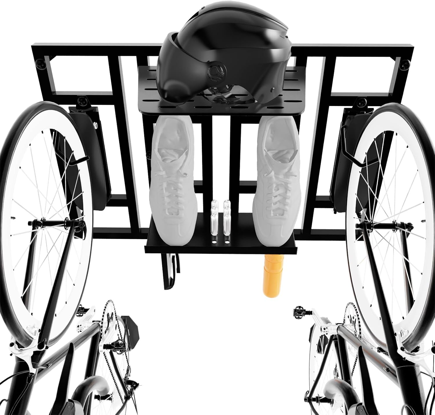 Bike Rack Garage with Shelf, Swivel Bike Wall Mount, Bike Storage Garage, Holds Up To 66Lbs, Store Your Helmet And Shoes, Bike Hangers for Garage, Home, Apartment