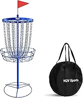 Vista 9 de Cesta de golf de disco, resistente de 24 cadenas, objetivo portátil con 6 discos de golf de disco y bolsa de tránsito