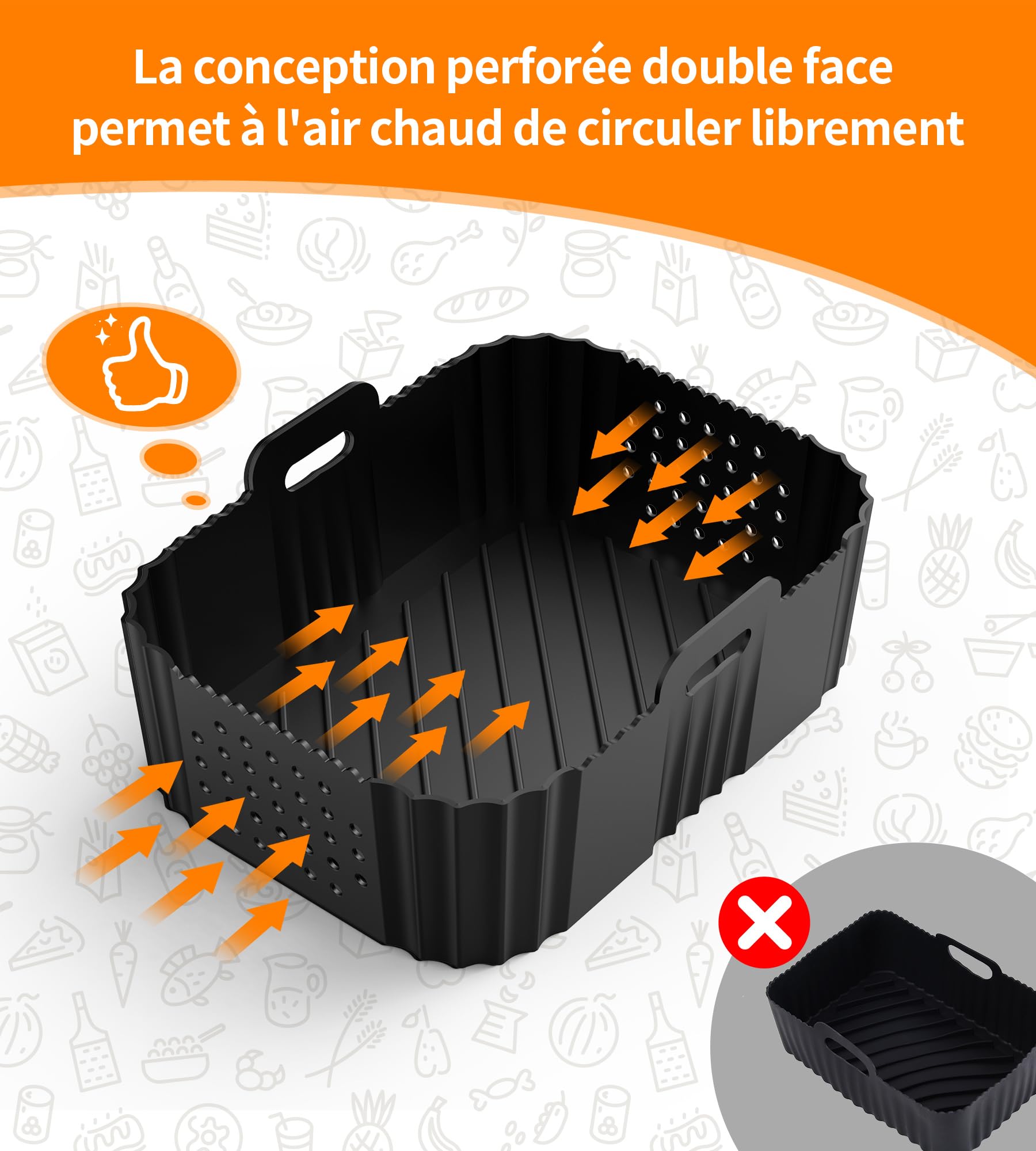2Pcs Airfryer Zubehör für Ninja Foodi ax Dual Zone AF400EU AF300EU 9