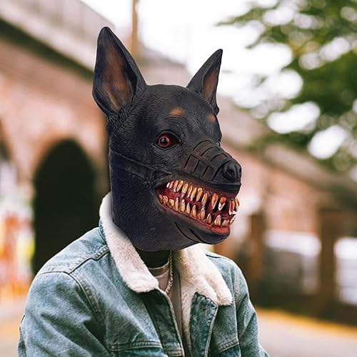 Miniatura 2 de AQKILO Máscara de látex para perro, máscara realista de cabeza completa, disfraz para Halloween, carnaval, fiesta de disfraces