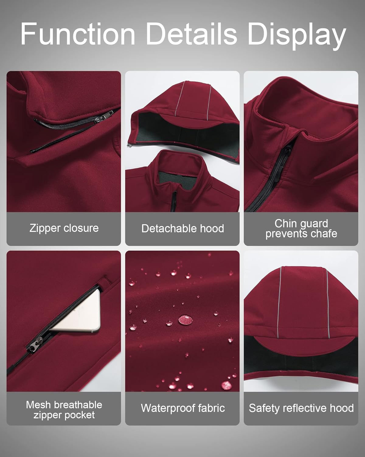 CREATMO US Men's Casual Lightweight Warm Thin Outerwear Vest Windbreaker Sleeveless Jacket With Removable Hood - Image 6