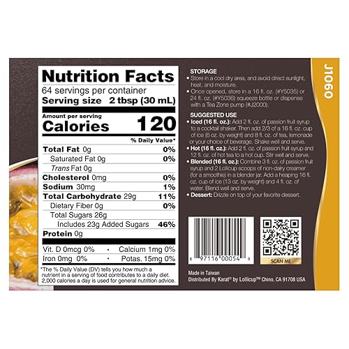 Miniatura 2 de Sirope concentrado saborizante, 64 onzas líquidas Para preparar granizados, batidos, té saborizado, yogur helado y cócteles alcohólicos