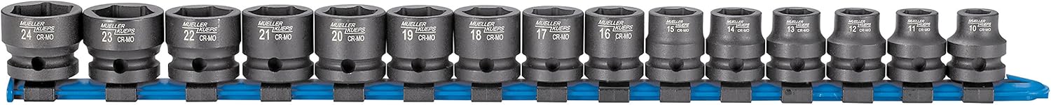 Mueller-Kueps 810 700 Black X-Small 15 Piece Stubby Impact Socket Set
