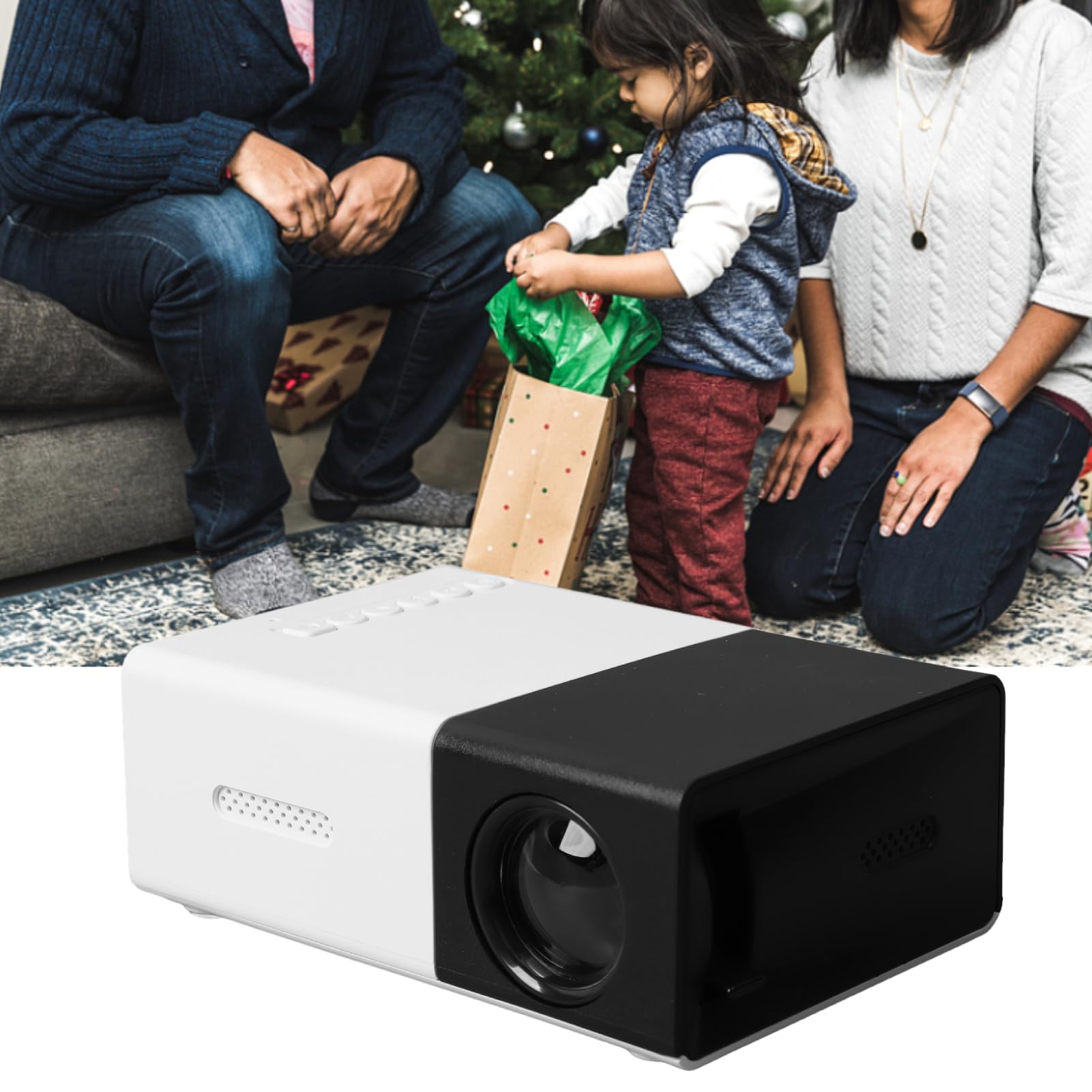 Mini proiettore portatile, aggiornamento 2023 1080P supportato proiettore per film all'aperto LED Pico video proiettore per home theater, regali di compleanno di Natale per bambini