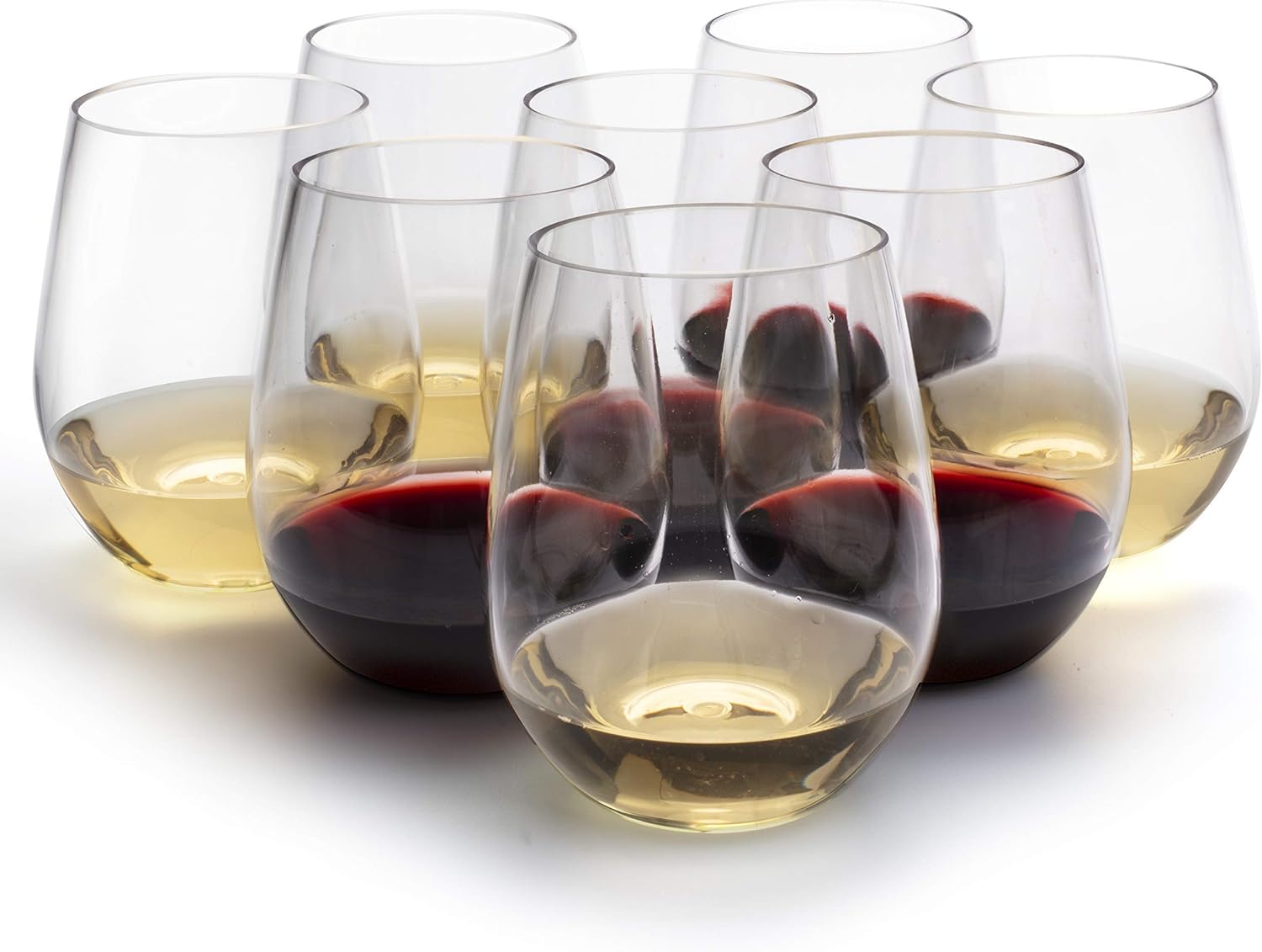Blасk Frіdау - 70% оƒƒ Unbreakable Wine Glasses - 100% Tritan - Shatterproof, Reusable, Dishwasher Safe (Set of 8 Stemless) by D'Eco