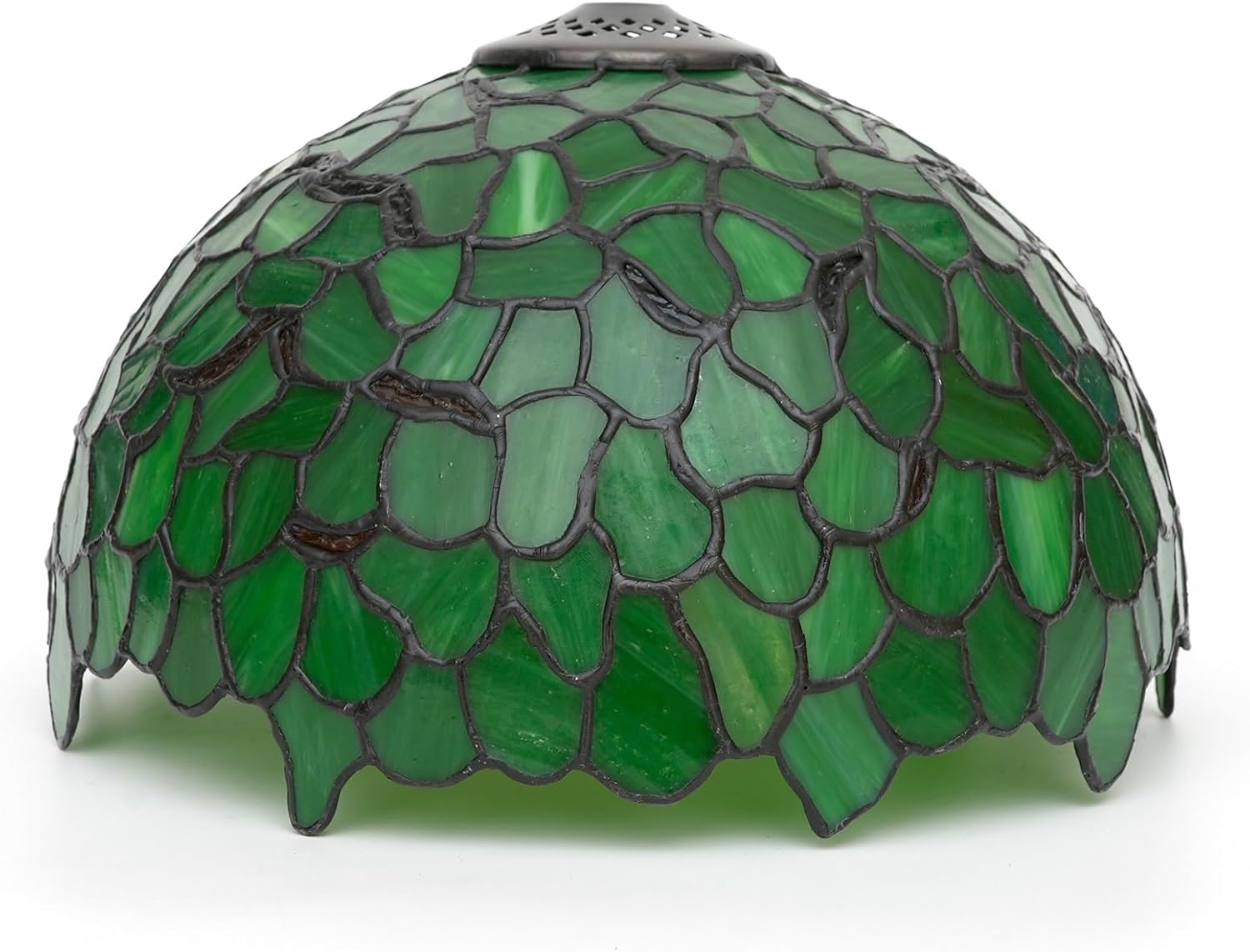 Tiffany Style Lamp Shade, 12 Inch Green Leaves Stained Glass Lamp Shade Replacement Creativity Lamp Cover Accessories Fit for Table Lamp Pendant Light Ceiling Light