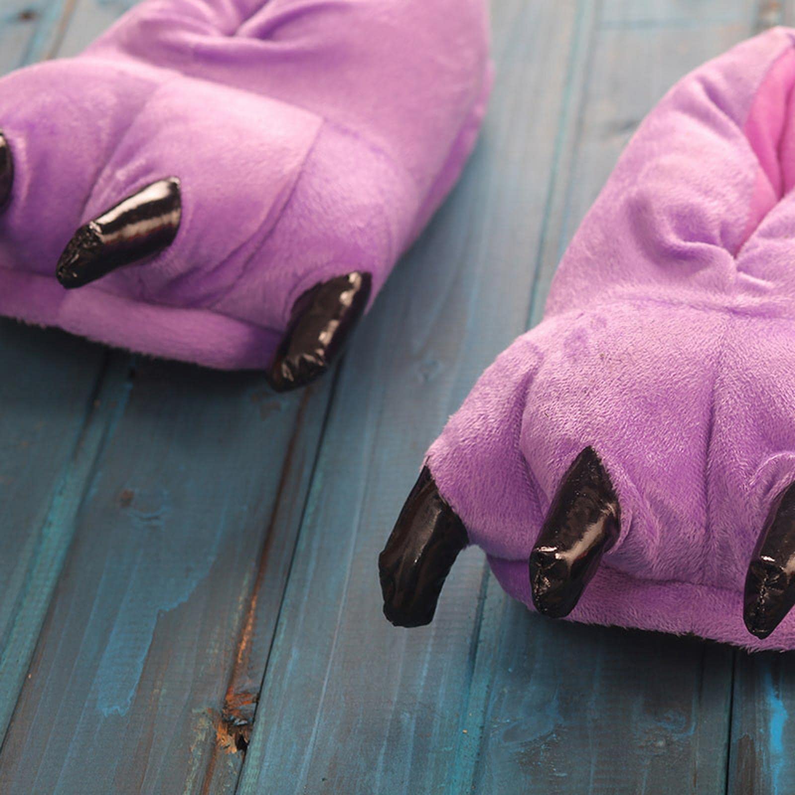 Pantofole Donna Slifori per Pavimenti per Interni Caldi Invernali Donne da Donna Scarpe per Bambini Paw Funny Animal Christmas Monster Dinosaur Claw Plush Home