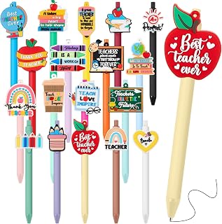 ReliThick 18 Pcs Teacher Pens Gift Bulk Funny Teacher Appreciation Ballpoint Pens for Thank You, End of Year, Graduation Party Favors & Office Supplies(Inspiration)